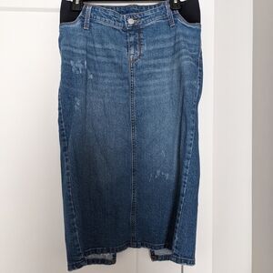 Isabel Blue Denim Midi Maternity Skirt